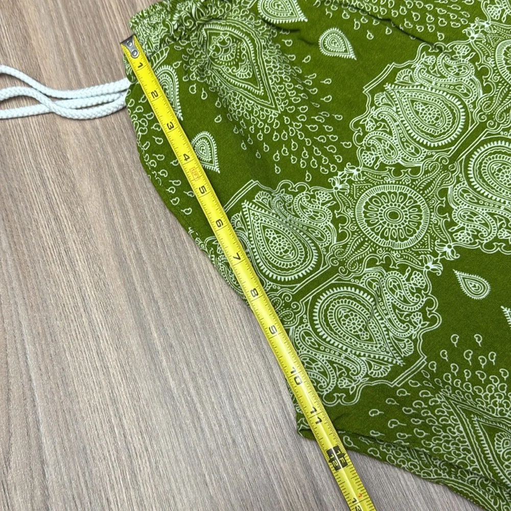 Earthbound Trading Co. Boho Jogger Wide Leg Flowy Pants Green Bohemian Boho Med - Picture 8 of 8